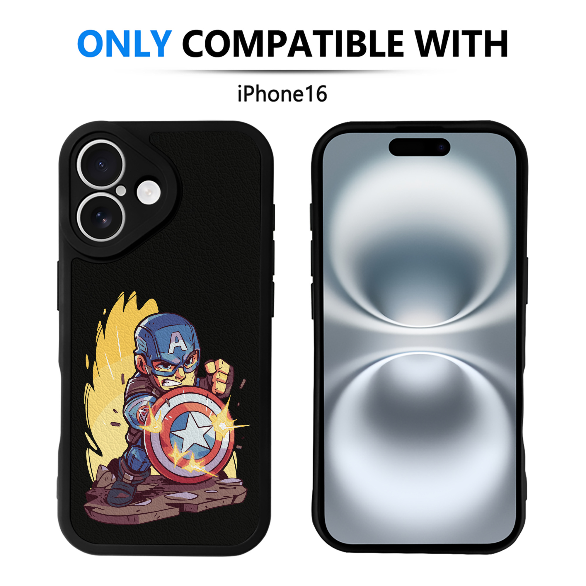 （画像用） アベンジャーズ The Avengers 【iPhone 16シリーズ対応】シリコンスマホケース（レザー調） 材質：シリコン